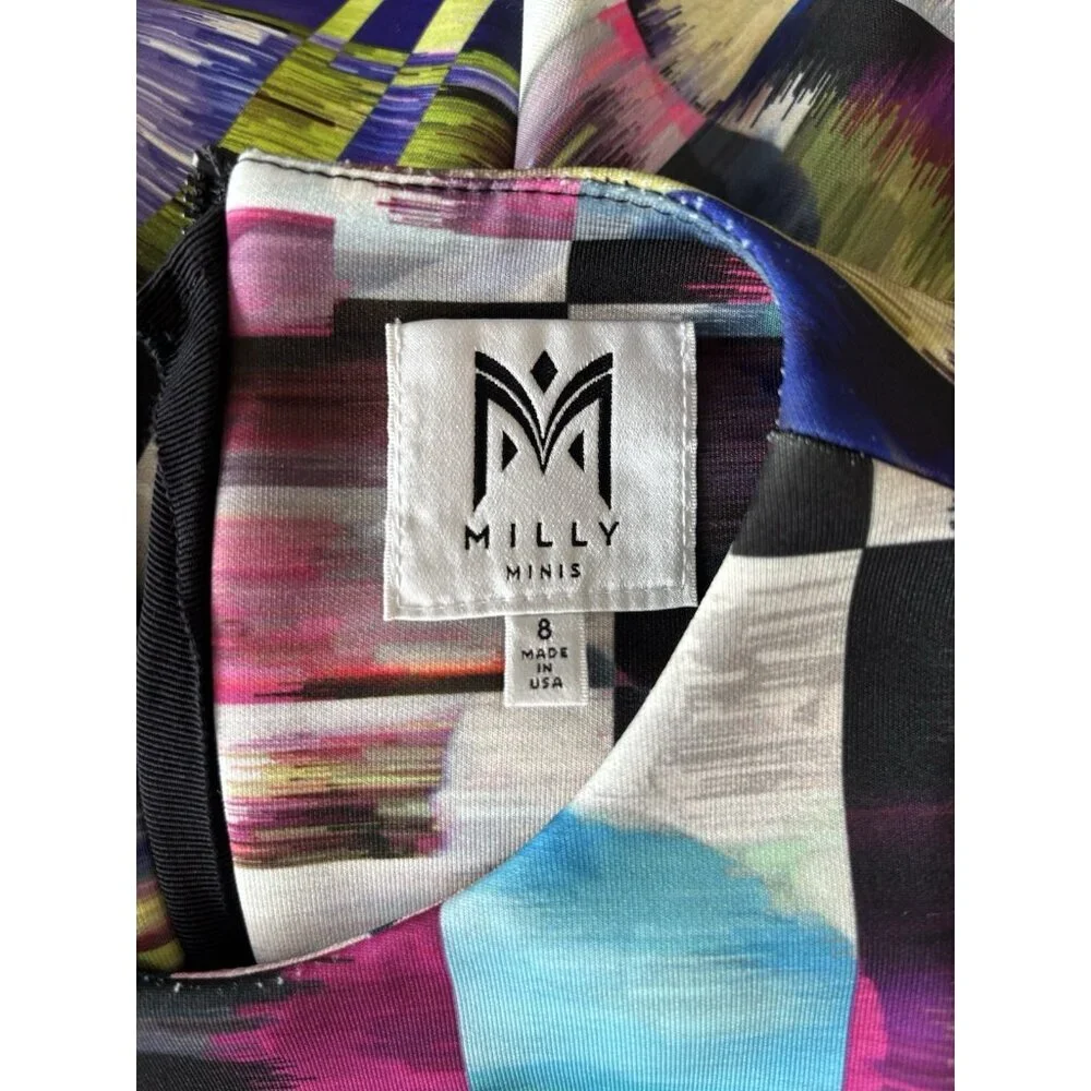 Milly Minis GIRLS dress Size 8 Years Abstract Print Multicolor Party‎